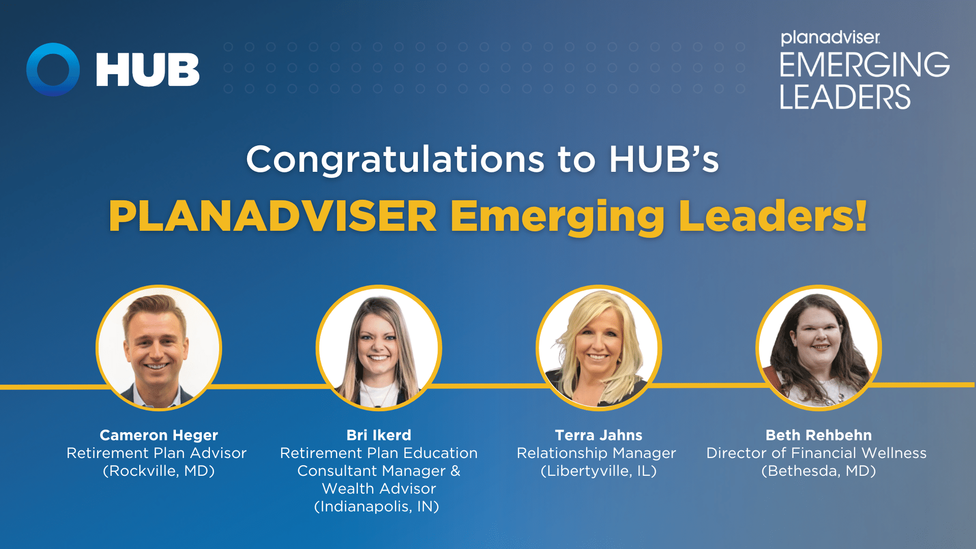 Four HUB RPW Team Members Recognized as 2024 PLANADVISER Emerging Leaders